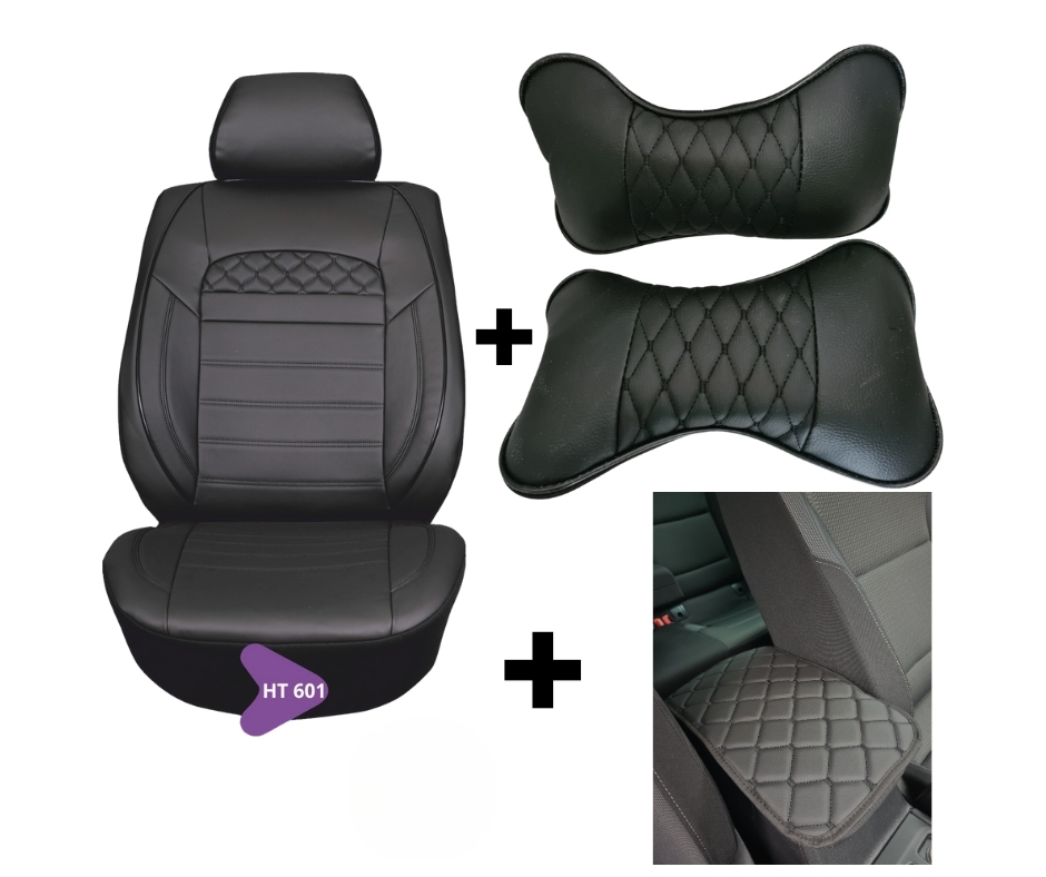 Pachet Premium Colectie: Huse Auto Piele Ecologica + Set Perne Tetiera + Husa Cotiera